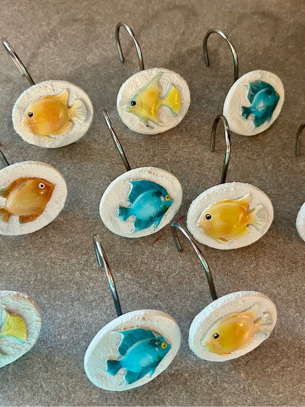 Retired “Rainbow Fish” resin Shower Curtain Hooks